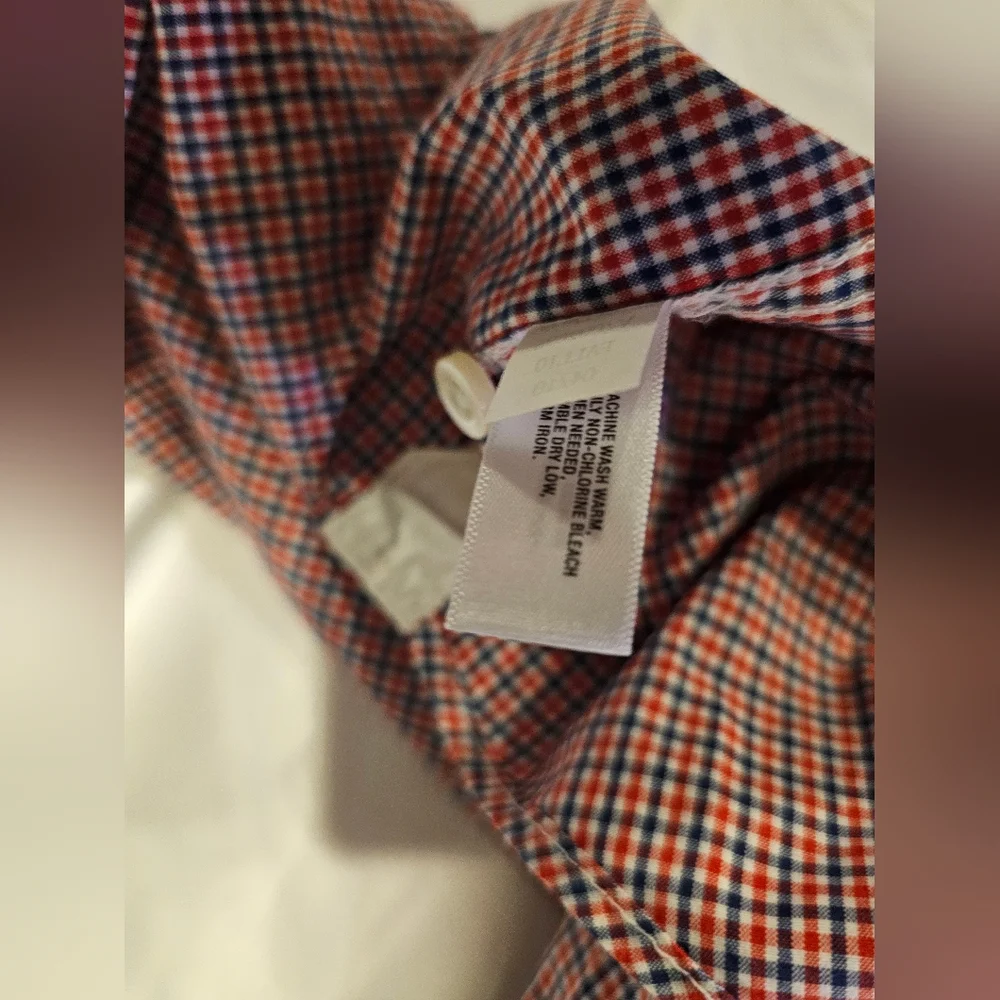 Gap Kids Plaid Button-Down Shirt- Red And Blue- Youth XXL 14-16